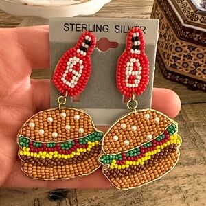 Beaded Hamburger Earrings